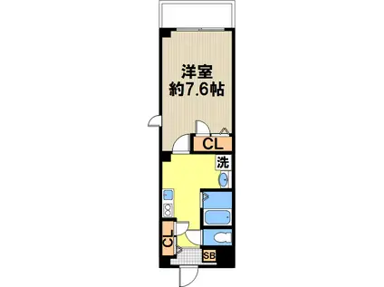 ラフォンテ三宮東(1K/7階)の間取り写真