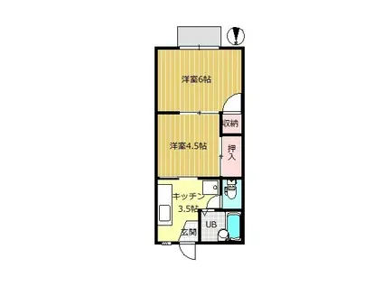 レピュート金山新(2K/1階)の間取り写真