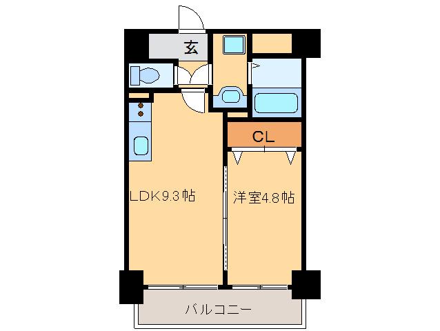 グランジュ大濠(1LDK/1階)の間取り写真