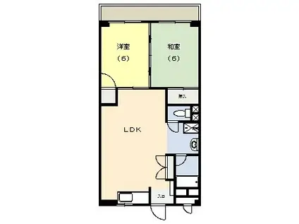 新潟駅南ハイツ(2LDK/3階)の間取り写真
