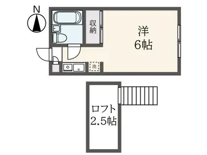 レジデンス小柳町(ワンルーム/1階)の間取り写真