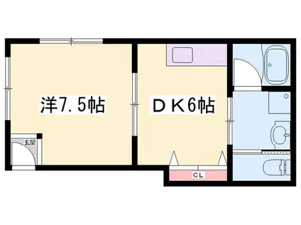 オークハイツ神明6(1DK/1階)の間取り写真