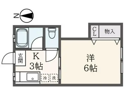 祥南コーポ(1K/1階)の間取り写真