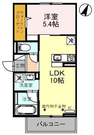 ピュアメゾン(1LDK/2階)の間取り写真