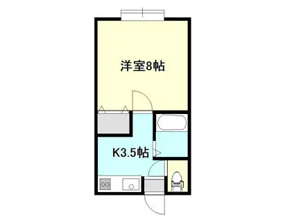 かおりハイツ(1K/1階)の間取り写真