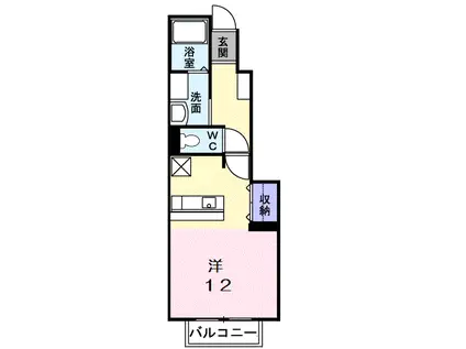 ミニヨンフルール(ワンルーム/1階)の間取り写真