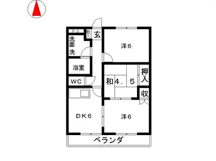 テラッツァ千藤(3DK/3階)の間取り写真