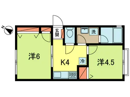 東京メトロ丸ノ内線 東高円寺駅 徒歩10分 2階建 築30年(2K/2階)の間取り写真