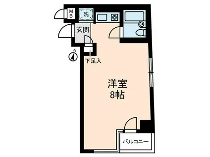 菱和パレス新宿7丁目(ワンルーム/4階)の間取り写真