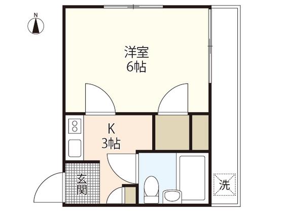 ホワイトパレス長束(1K/1階)の間取り写真