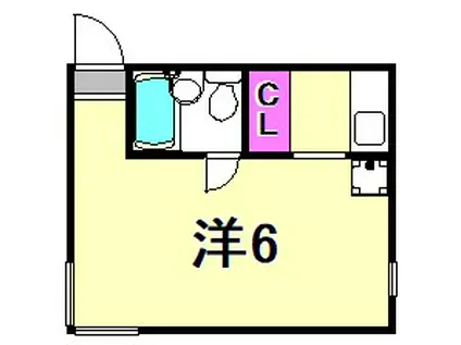 フラッツ塚口(ワンルーム/2階)の間取り写真