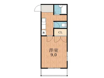 マンション白鷺(1K/1階)の間取り写真