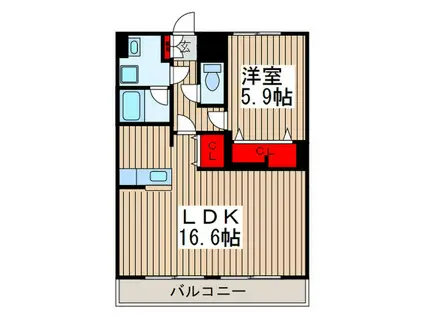 パミール大成(1LDK/3階)の間取り写真