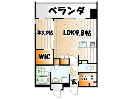 グランフォーレ小倉シティタワー(1LDK/9階)の間取り写真