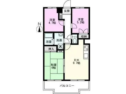 アネックス北越谷プラザ(3DK/1階)の間取り写真