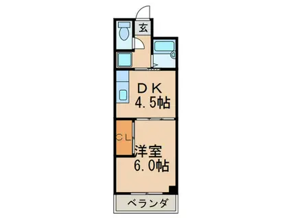 カーサ・コモーダ(1DK/1階)の間取り写真