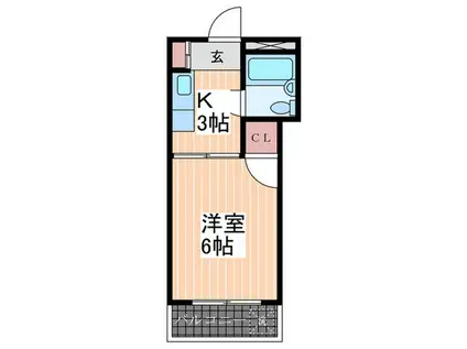 イレブンマンション(1K/3階)の間取り写真