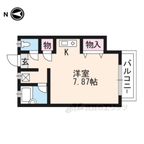 メゾン岩佐(1K/1階)の間取り写真