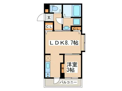 A/RAIDO(1LDK/2階)の間取り写真