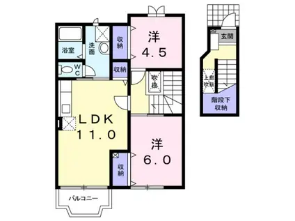 パストラル(2LDK/2階)の間取り写真