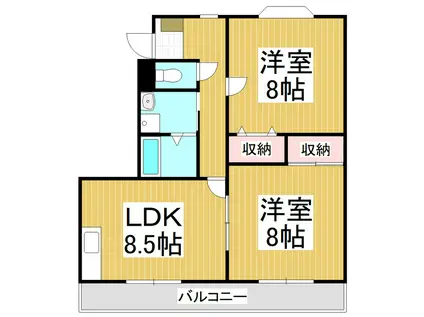 アーバン・ハイツ・ユー(2LDK/3階)の間取り写真
