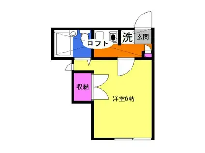 小田急小田原線 愛甲石田駅 徒歩4分 2階建 築34年(1K/2階)の間取り写真