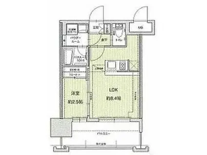 ドゥーエ赤坂(1LDK/2階)の間取り写真