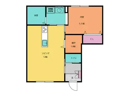 セグレート 北棟(1LDK/1階)の間取り写真