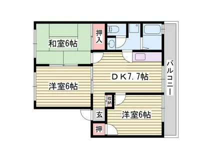 メゾンエルム(3DK/2階)の間取り写真