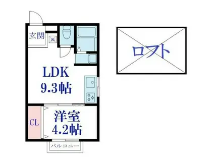 LIKE作草部(1LDK/2階)の間取り写真