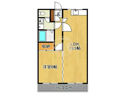 エクセレント ハイツ(1LDK/2階)の間取り写真