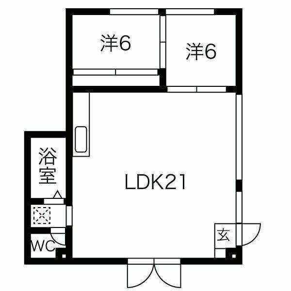 ネログリージョ(2LDK/1階)の間取り写真