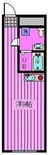 QUADRO(ワンルーム/1階)の間取り写真