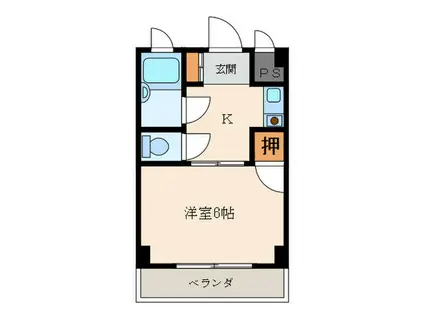 メゾン塚口本町(1K/1階)の間取り写真