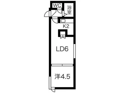 ローヤルハイツ本郷通6(1LDK/3階)の間取り写真