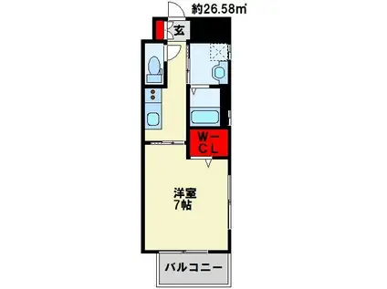 SUGAR PARK(1K/2階)の間取り写真