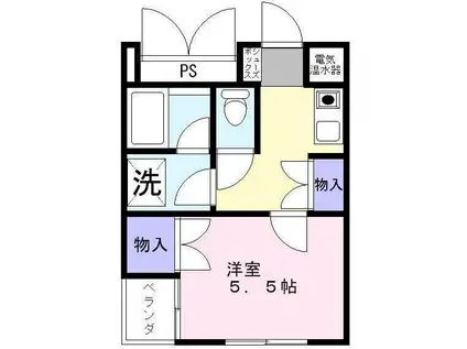 メゾンマキシム(1K/2階)の間取り写真