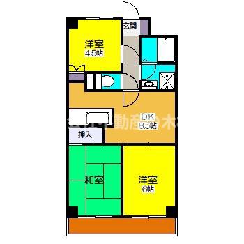 サンハイツ石田(3DK/2階)の間取り写真