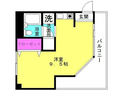 ベルトピア東加古川Ⅱ(ワンルーム/4階)の間取り写真