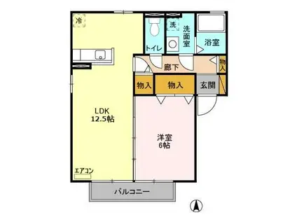 パストラーレ(1LDK/2階)の間取り写真