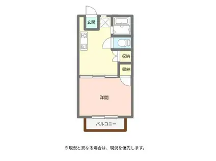 クマヤハイツ(1DK/2階)の間取り写真