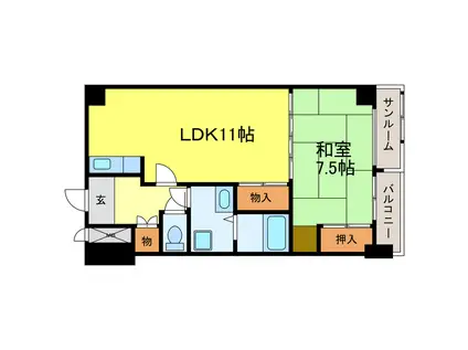 シティコーポせいらん(1LDK/6階)の間取り写真