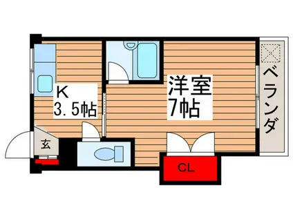 第1山田ビル(1K/4階)の間取り写真