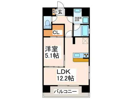キャナルアーク(1LDK/2階)の間取り写真