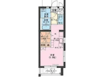 RIVIERE CHAMP 元宮(ワンルーム/1階)の間取り写真