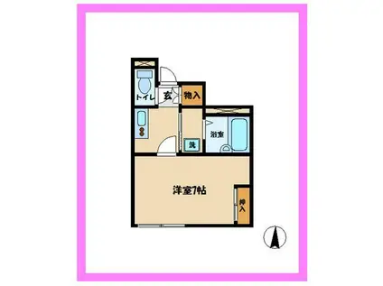 レオネクストカイトネストII(1K/1階)の間取り写真