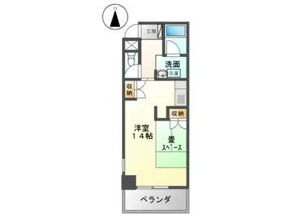 鶴舞ガーデンコート(ワンルーム/13階)の間取り写真