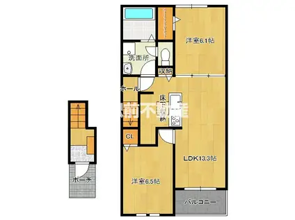 ボニータ カサス I(2LDK/2階)の間取り写真