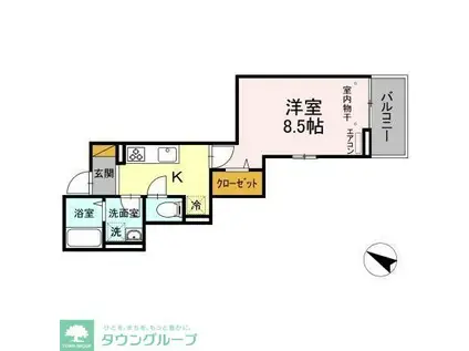 ミーツIII(1K/3階)の間取り写真