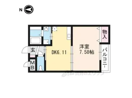 ロイヤルシティ- AYA(1DK/3階)の間取り写真